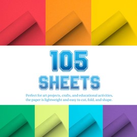 Colored Cardstock 8.5 in x 11 in,105 Sheets Classic Rainbow Index Paper 180 GSM/65 LB HeavyWeight Card Stock Set of 7 Colors for Cutting DIY Kids Art Craft (105)