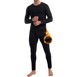 CL convallaria Heavyweight Long Johns Thermal Underwear for Men Soft Fuzzy Fleece Lined Base Layer Cold Weather Top Bottom Set XS-4XL