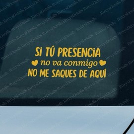 Christian Si Tu Presencia Sticker - No va conmigo  No Me Saques De Aquí Decal Sticker for Cars:_Gold_7 inch x 4 inch