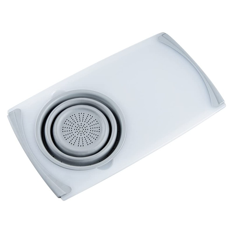 Restaurantware Base Gray Plastic Over the Sink Cutting Board -