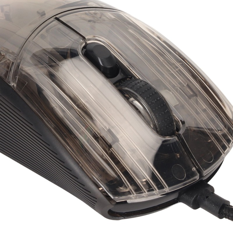 Wired Mouse Transparent Shell RGB Backlit Adjustable DPI Programmable Keys