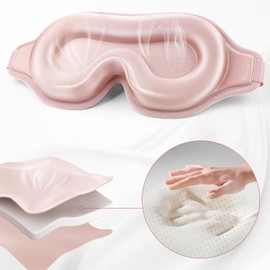 NEUTYPECHIC Sleep Mask for Men Women, 3D Total Light Blocking Eye Mask, Comfortable Sleeping Mask, Adjustable Elastic Band, Sleeping Masks for Travel, Nap (Pink)