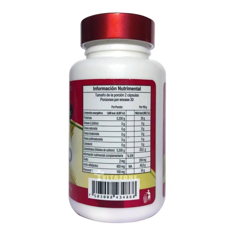 Ácido Alfa Lipoico 500mg Cápsulas Antioxidantes Keep Natural Gluten