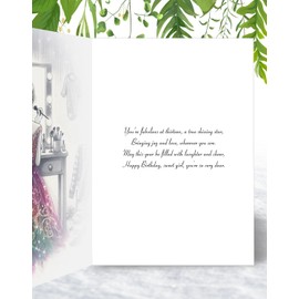 Granddaughter 13th Birthday Card - Elegant Birthday Card for a Special Granddaughter Age 13 with lovely verse inside. A5 with Grey Envelope