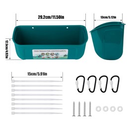 2pcs Hanging Chicken Feeder with D-shaped Buckle, 5 Quart Chicken Water Feeder Hanging Fence Feeders Hanging Poultry Feeder Waterer for Duck Goose Pig Dog Goat Livestock Poultry