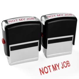 2 Pack Not My Job Stamp Self Inking Rubber Stamp Office Stamp Red Ink Business Stamp Novelty Message Stamp for Office Staff Coworker Teacher Gifts