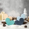 Wood Winter Heart Centerpieces for Tables - 5 Piece Blue