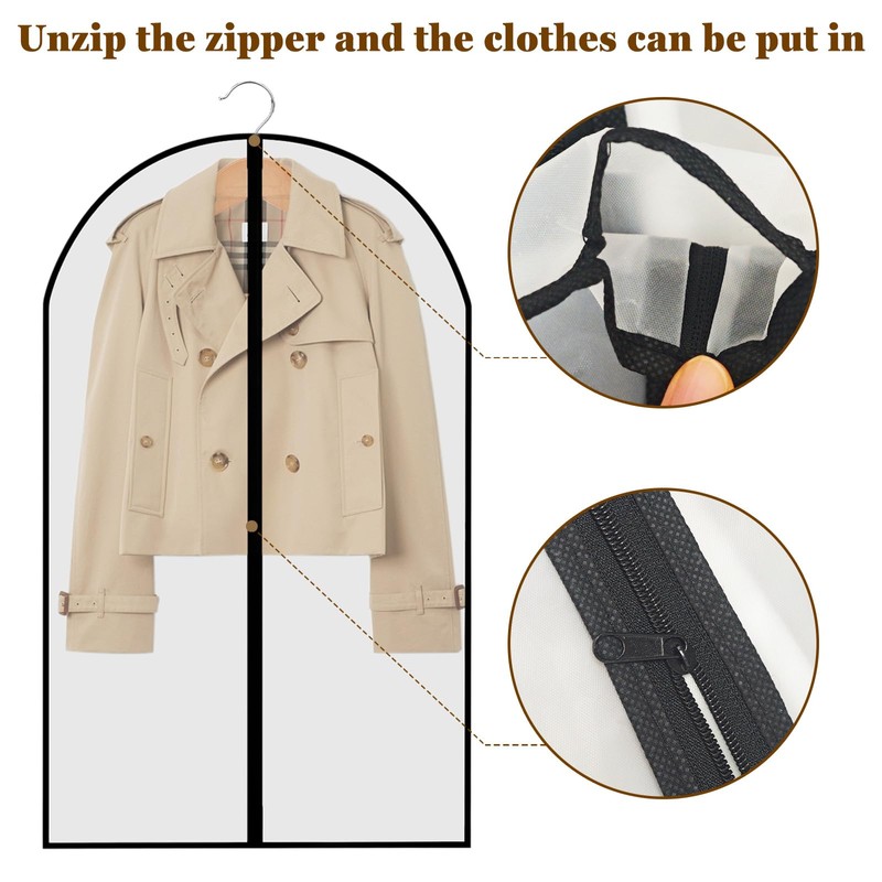 Moth Proof Garment Bags 5pcs 60x100cm,for The Winter Coats Jackets