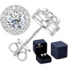 Moissanite Stud Earrings Women Men：Silver Hypoallergenic Screw Back Earrings Brilliant
