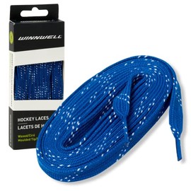 Winnwell Waxed Hockey Skate Laces - Ice Hockey & Roller Blade Skates Laces, Multiple Lace (White/Black, 72")