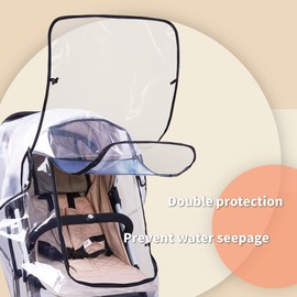 Bemece Stroller Rain Cover, Universal Stroller Accessory, Baby Travel Weather Shield for Summer, Windproof Waterproof, Protect from Dust Snow - Double Protection