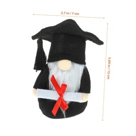 Gatuida 1pc Creative Gnome Doll Ornament Graduation Cap and Bow for Decor Home Office Living Room and Photography Props