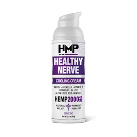 Neuropathy Cream Nerve Hemp Cream 2000mg Maximum Strength for Feet, Hands, Legs, Toes, Back with Natural Arnica, Vitamin D3 B1 B6 B12, Menthol, Made in USA, 2.1oz
