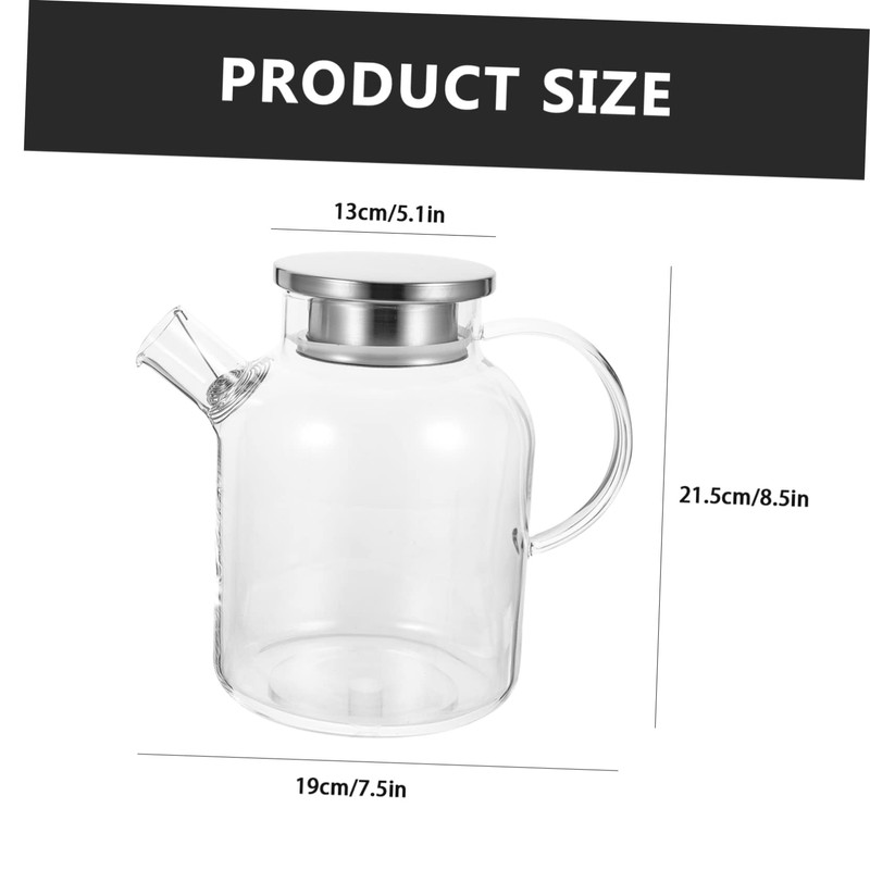 Ciieeo Transparent Glass Water Pitcher Kitchen Juice Pot with Ergonomic