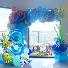 ZOSIGN Sea Animals Balloons, Pack of 28 Ocean Birthday Balloons, 3rd Birthday Ocean Animals, Sea Animals Birthday Decoration, for Children's Birthday Theme Decorations
