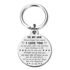 Levole Son Gifts Son Keychain - Father's Day Gifts for son, Happy Birthday Son Christmas Valentines Gifts, I Love Son Keyring Easter Tags