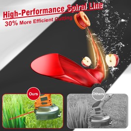 6 Pcs WA0010 Replacement Trimmer Spool for Worx, 0.065 Inch Diameter Trimmer String Weed Eater Refils and WA6531 Spool Cap Covers, Compatible with Worx Weed Eater(6 Spools+1 Caps)