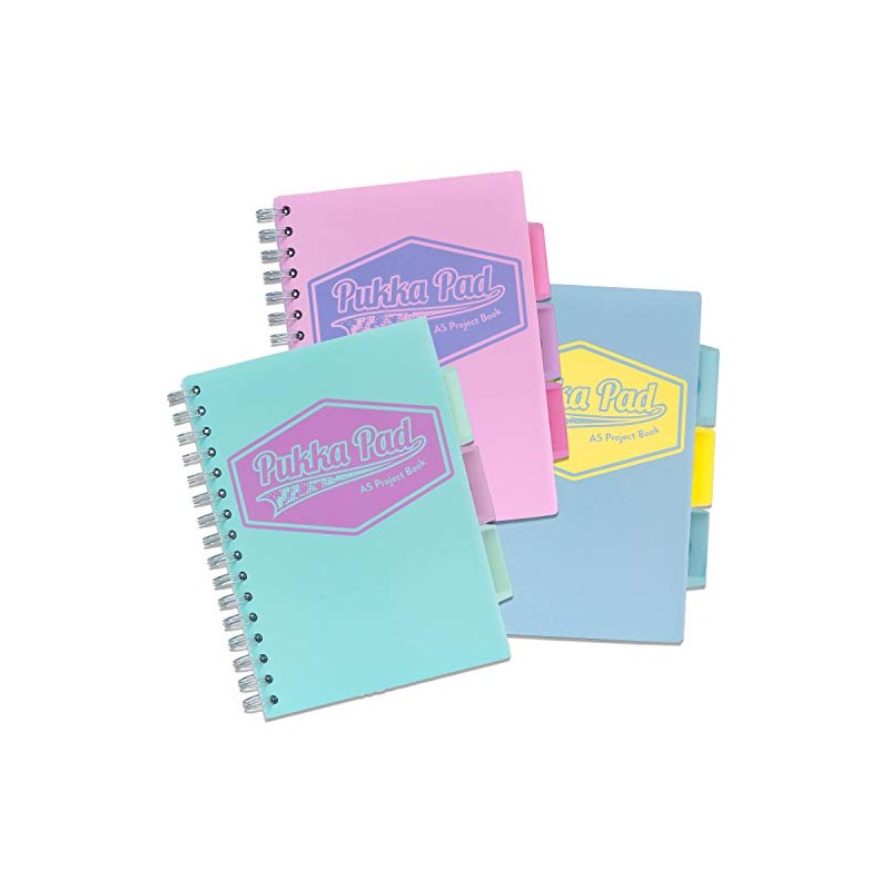 Pukka Pad Pastel A5 Wirebound Project Book Ruled 80gsm –