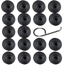 DEROACE 20pcs 17mm Wheel Lug nut Covers caps + Removal Tool, Car Wheel Lug nut Covers auto tire Bolt caps, Wheel Bolt Cover dismantle Replacement 1K0 601 173 for VW, Jetta,Passat GTI, CC （Black）