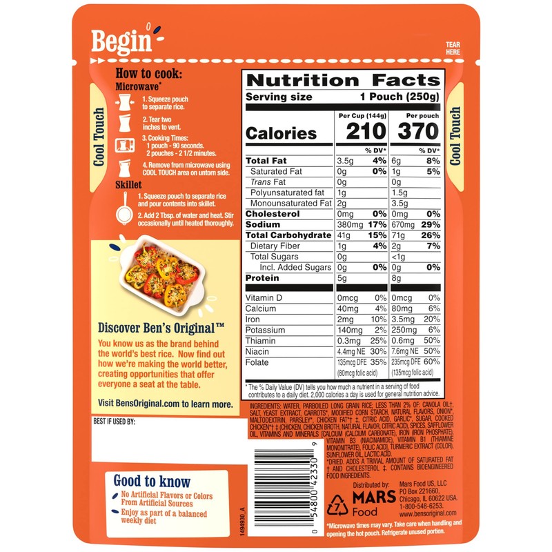 BEN'S ORIGINAL Ready Rice Roasted Chicken Flavored Rice, Easy Dinner