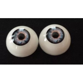 22mm Pabol BlueReborn Doll Eyes  Half Round  Acrylic &