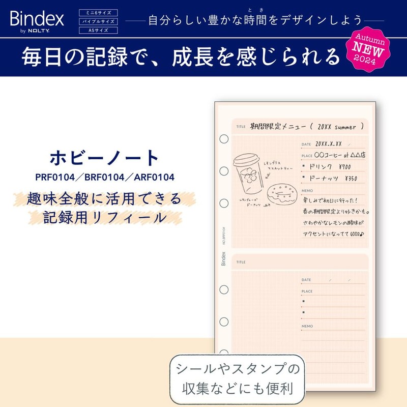 Noritsu PRF0104 Binding Index Personal Organizer, Refill, Mini 6, Hobby