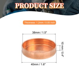 PATIKIL 1-1/2 Inch ID Copper Pipe End Cap, 6 Pack Copper Fitting Cap Sweat Plug Solder Connection for Plumbing HVAC Air Conditioner