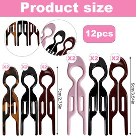 12 PCS Matte French Hair Pins for Women,French Twist Hair Pin,Hair Clips for Styling French Pin,Hairs Accessories for Women Girls Hairs Styling Accessories (6color*2)