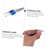 WOONEKY 4pcs Stainless Steel Eyebrow Tweezers Assorted Eyebrow Clips Clamps