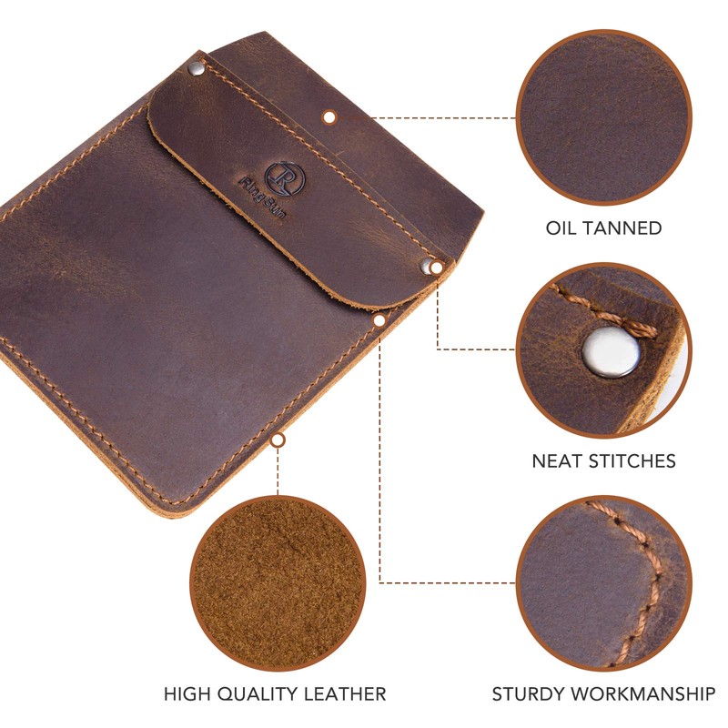 RingSun Genuine Leather Pocket Protector for Men, Durable Pocket Tool