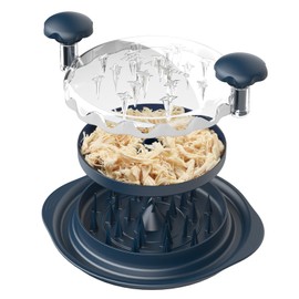 Chicken Shredder, 10.8" Visible Meat Shredders Tool Twist with Separate Plate, Large Chicken Shredder Machine - Ergonomic Handle, Dishwasher Safe, Anti-Slip, Heat Resistant, BPA Free, Pacific Blue