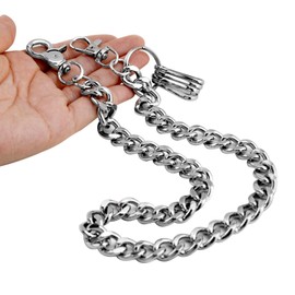WXCATIM Wallet Chains for Men Women Belt Chain Key Chains Hip Hop Goth Punk Chain for Jeans Backpack Chains Heavy Pocket Chains for Keys Pants Silver