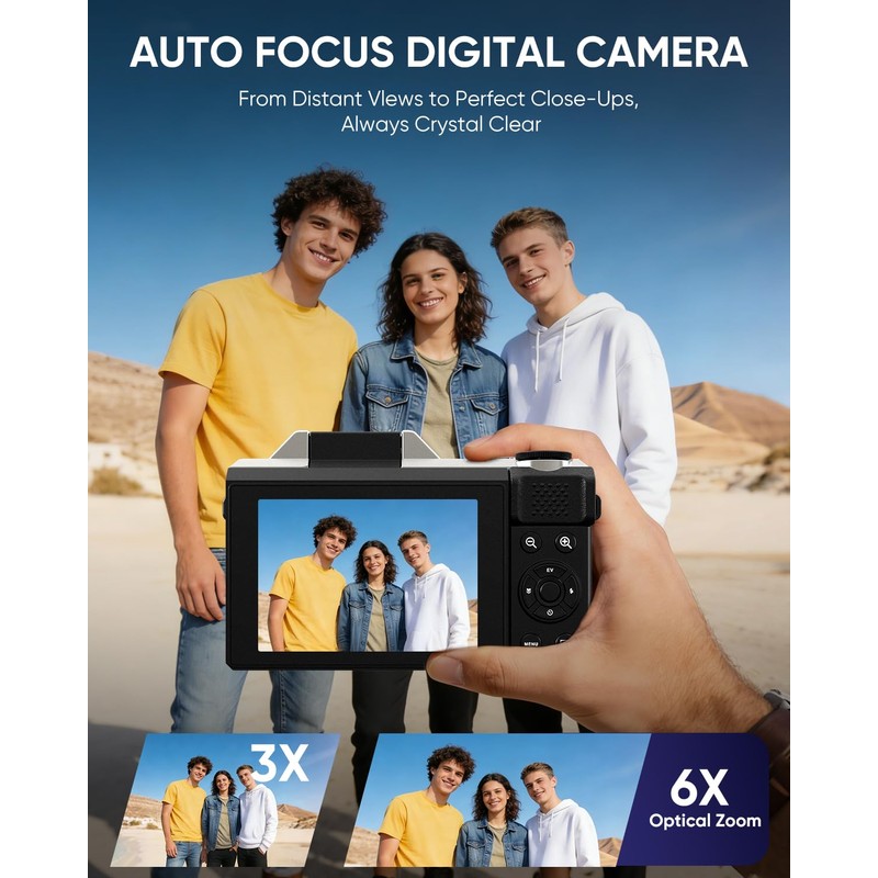 ORDRO 4K Digital Camera for Photography, 64MP Vlogging Camera for