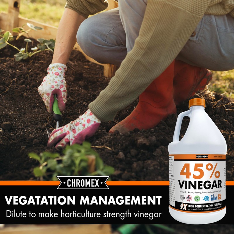 Chromex 45% Ultra Concentrated Vinegar - Dilutes to 9 Gallons