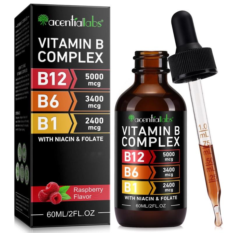 acentiallabs Vitamin B12 Liquid Drops, B12 Sublingual 5000 mcg, Vitamin
