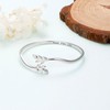 DAOCHONG Sterling Silver Sideways Cross Bangle Faith Hope Love Cross