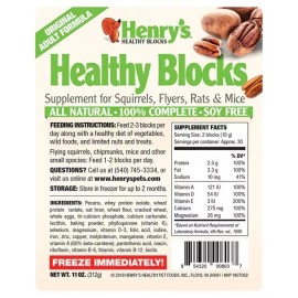 Henry's Pets Healthy Blocks - Food for Squirrels, Flying Squirrels, and Chipmunks
