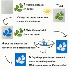 50 Pcs Cyanotype Paper, Cyanotype Printing Paper, Sun Art Drawing Nature Print Craft Kits for Kids Adults Arts Crafts DIY Projects(A6,10.5X14.8cm)