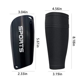 Shin Pads Set, Shin Pads Children's Football, Teenagers Football Shin Guards, Shin Pads Football with Non-Slip Sleeves, Durable Protection Socks Set for Years 3-8 Boys and Girls