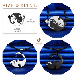 CPSLOVE 925 Sterling Silver Couple Necklace, Puzzle Couple Pendant necklace, Cute Cat necklace, Men's Pendant, Women's Pendant