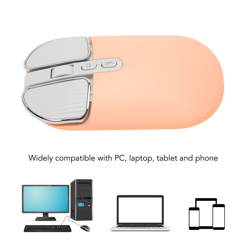 Wireless Mouse BT5.1 Or 2.4GHz Silent Click Adjustable DPI 500mAh