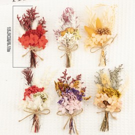 LAUMOE 6 Bundles of Dried Flower Bouquet, Dried Flowers, Dried Flowers for Crafts, Dried Flowers, Small for Picture Frames, DIY Home Party and Wedding Decoration (Style 2)