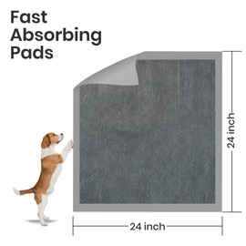 FPN Charcoal Puppy Pads 24"x24" Pack of 40, Odor-Control Super Absorbent 5-Layer Leak-Proof Disposable Pee Pad for Dogs, Cats & Rabbits, Ideal for All Pets