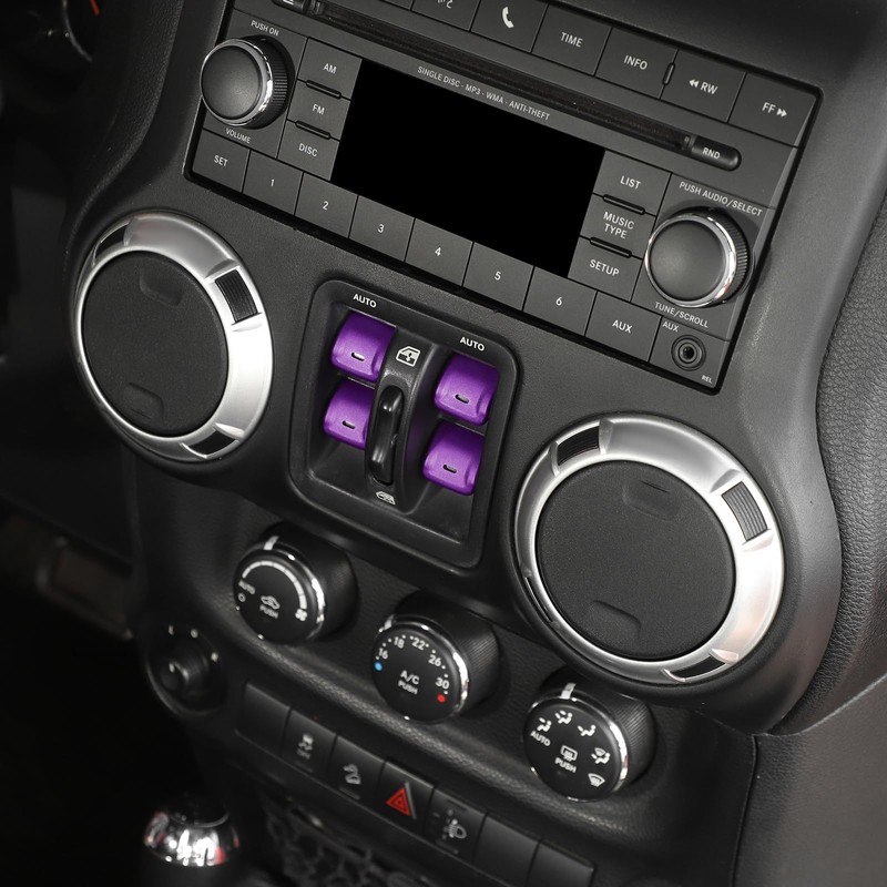 SQQP for JK Aluminium Center Console Window Switch Button Cover