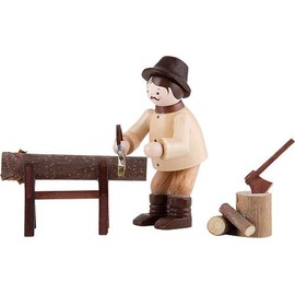 Dregeno Erzgebirge Miniature Forest Worker Sawing 3-Piece Set