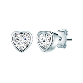 Rafaela Donata Women's Stud Earrings Sterling Silver Zirconia White, Silver, Cubic Zirconia