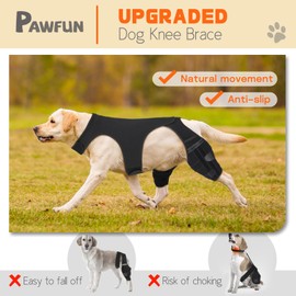 Pawfun Dog Knee Brace for Hind Legs, Adjustable Dog Leg Braces for Both Back Legs with 4 Stabilizers, Strong Support for Torn CCL, Luxating Patella, Ligament Injuries, Hip Dysplasia,L