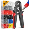 Ferrule Crimping Tool Kit,Wire Ferrule Kit Crimper Connectors，4 corners Self-adjustable