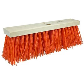 Weiler 42055 24" Street Broom, 5-1/4" Trim Length, Orange Polypropylene Fill (Pack of 6)