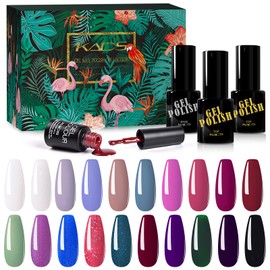 KADS 23 Pcs Gel Nail Polish Kit Soak Off LED Gel Nail Polish Set Glitter Gel Polish Starter Kit with Glossy & Matte Top Coat and Base Coat Suitable for All Seasons